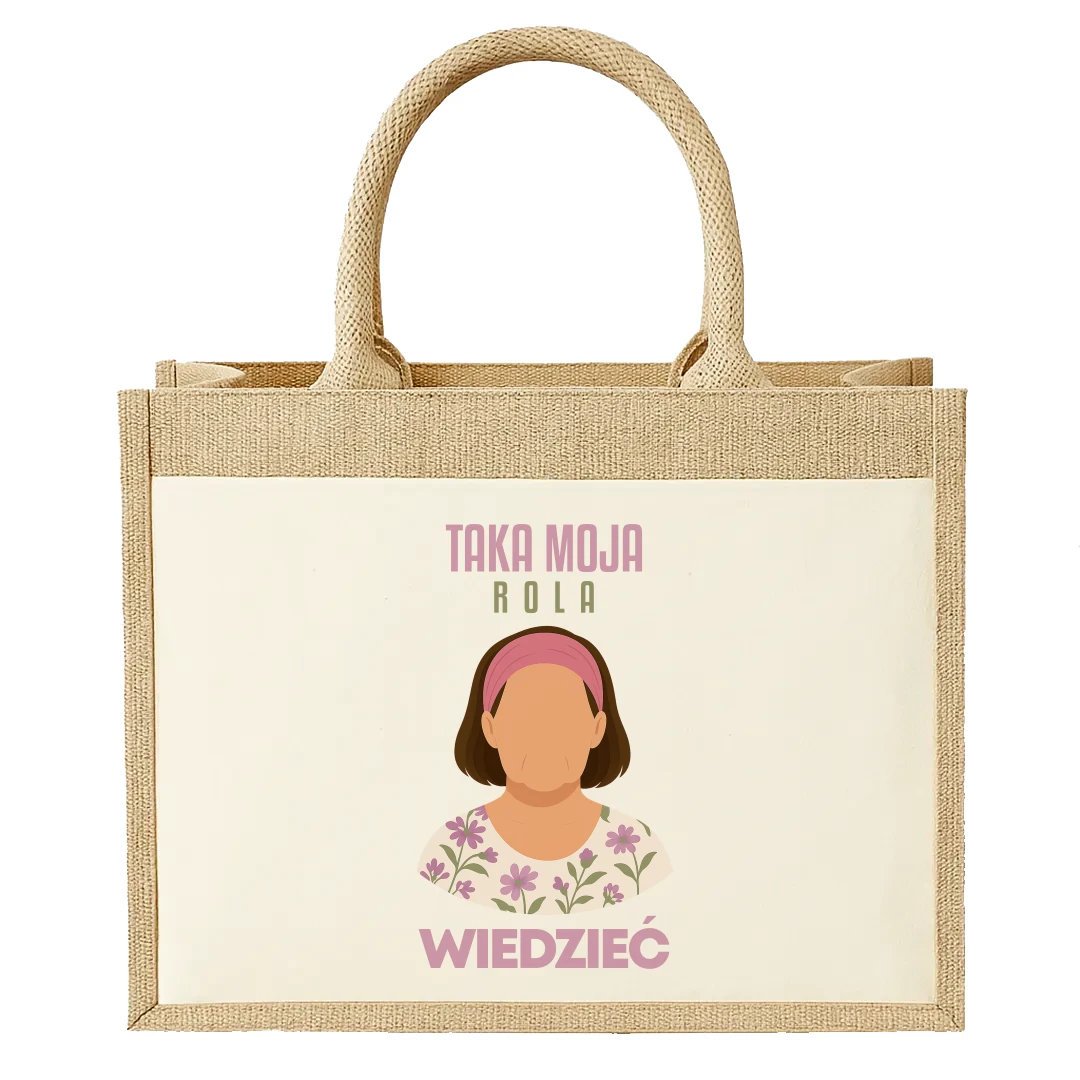 Taka moja rola wiedzieć - Torba z juty na prezent
