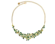 Naszyjniki - Kolia zielone kwiatuszki z kryształkami z kolekcji Blossom (C8157AU/Z) - miniaturka - grafika 1