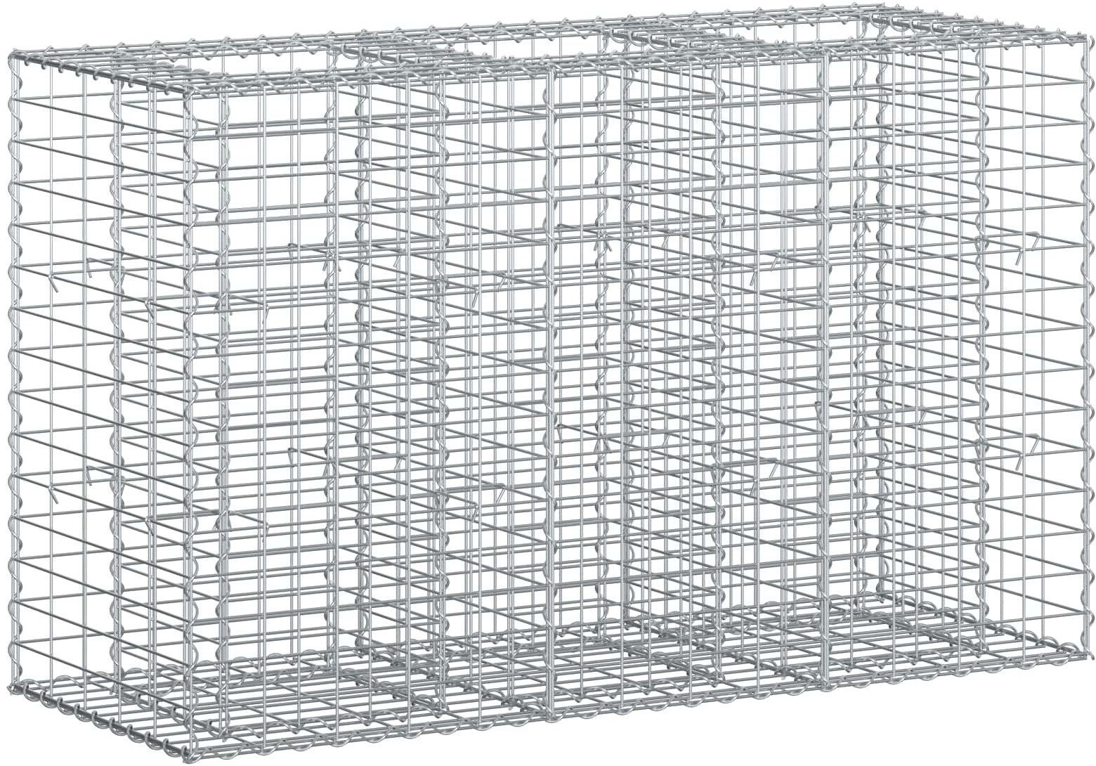 vidaXL Podniesione łóżko gabionowe srebrny 130 x 50 x 80 cm