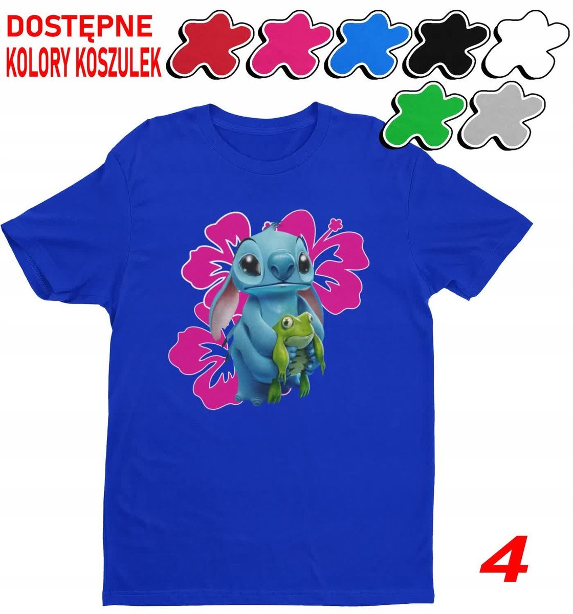 Dziecięca Koszulka Z Nadrukiem Duży Wybór Lilo I Stitch Stich -M 134-140