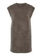 Sukienki - Pieces Sukienka dzianinowa "Pcjiko" w kolorze ciemnobrązowym - miniaturka - grafika 1