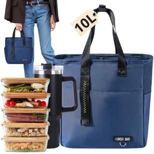 TORBA TERMICZNA IZOLACYJNA PODRÓŻNA TURYSTYCZNA LUNCH BOX PIKNIK PLAŻA AUTO NAPOJE JEDZENIE WODOODPORNA 10L - Torby i wózki na zakupy - miniaturka - grafika 1