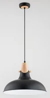 Lampy sufitowe - Solo lampa wisząca 1xE27 czarna/drewno 61267 - miniaturka - grafika 1
