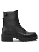 Botki damskie - Tommy Hilfiger Trapery FW0FW08305 Czarny - miniaturka - grafika 1