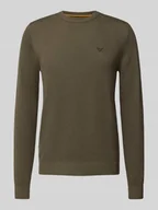 Swetry męskie - Sweter z dzianiny z wyhaftowanym logo model ‘Ricecorn’ - miniaturka - grafika 1