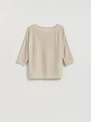 Swetry damskie - Reserved - Sweter z metalizowaną nitką - złoty - miniaturka - grafika 1