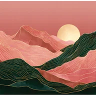 Fototapety - Fototapeta Art Deco Abstrakcja Złoty Góry 350x250 cm Tapeta Do Sypialni Salonu Kuchni Na Flizelinie - miniaturka - grafika 1