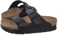 Sandały damskie - Birkenstock Arizona Platform Flex BF 1027395 Czarne 36 - miniaturka - grafika 1