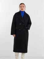 Płaszcze damskie - YAS Płaszcz wełniany 26030712 Czarny Loose Fit - miniaturka - grafika 1