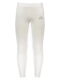Odzież trekkingowa męska - adidas Legginsy "Techfit" w kolorze białym - grafika 1