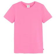 Koszulki dla dziewczynek - Cool Club, T-shirt dziewczęcy, prążkowany, różowy - miniaturka - grafika 1