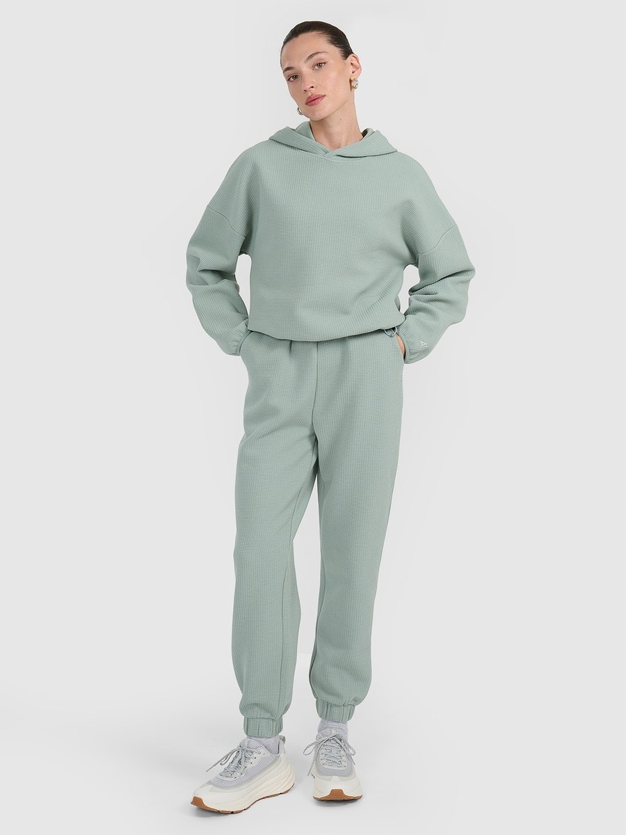 BLUZA DAMSKA DRESOWA 4F Z DZIANINY O SPLOCIE WAFLOWYM TSWSF1847 AW25 S