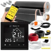 Ogrzewanie podłogowe - Folia grzewcza na podczerwień MISSION AIR Black Silver PTC 160W/m2 1m2 szer. 100cm + regulator Libra Czarny Wi-Fi - miniaturka - grafika 1
