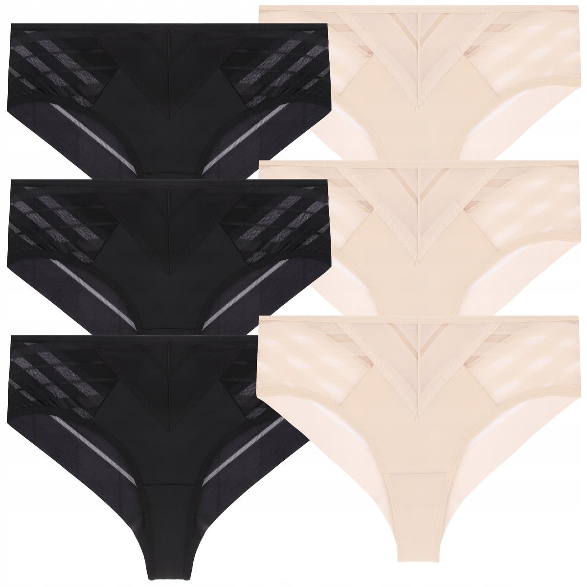 MAJTKI DAMSKIE FIGI Bezszwowe Wykończenie 6 sztuki 6-PAK MORAJ r. XL