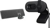 Zestawy myszka + klawiatura - Klawiatura + mysz Logitech Signature Slim MK950 grafitowa 920-012490 + Brio 100 960-001585 - miniaturka - grafika 1
