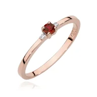 Pierścionki - Złoty pierścionek Rubin 0,15ct różowe złoto pr. 585 - miniaturka - grafika 1