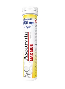 Natur Produkt Zdrovit Sp. z o.o. Ascorvita Max Mus tabletki musujące 20 sztuk 3661721 - Witaminy i minerały - miniaturka - grafika 1