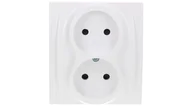 Gniazdka elektryczne - Karlik elektrotechnik LOGO Gniazdo podwójne b/u biały LGP-2 LGP-2p - miniaturka - grafika 1