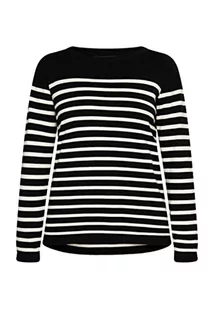 Idony Damski sweter z dzianiny 15329895, czarny wełniany biały, S, czarny wełniany biały, S - Swetry damskie - miniaturka - grafika 1