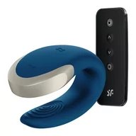 Wibratory i masażery - Satisfyer Satisfyer Double Love Luxury Partner Vibrator Blue - miniaturka - grafika 1