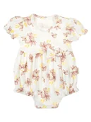 Kombinezony dla dzieci - Niemowlęcy Rampers Kwiaty kremowy Nicol,r.68 - miniaturka - grafika 1