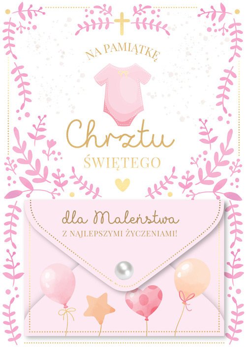 Karnet DK-1293 Chrzest (dziewczynka, koperta)