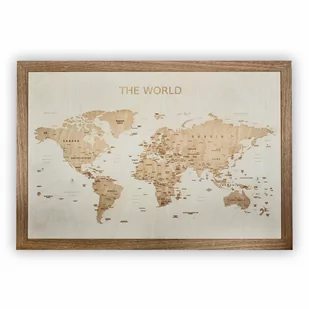 Artglob, The World, Mapa świata 3D, grawerowana w drewnie, 660x440 mm - Mapy i plansze edukacyjne - miniaturka - grafika 1