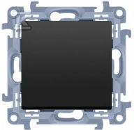 Klawisze i ramki - Przycisk bez piktogramu (moduł) 10AX, 250V~, zaciski szybkozłącza, czarny mat, SIMON10 - miniaturka - grafika 1