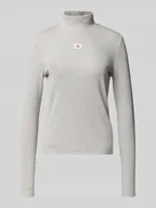 Swetry damskie - Bluzka z długim rękawem ze stójką - miniaturka - grafika 1