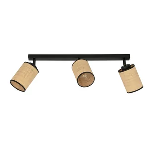 Emibig Yoga lampa sufitowa (spot) 3-punktowa czarna/rattan 1151/3 - Lampy sufitowe - miniaturka - grafika 2