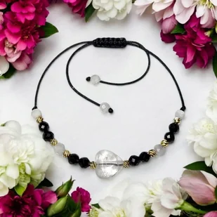 Bransoletka Bezpieczna Amulet na Stawianie Granic Ochronnych Czarny Turmalin Kamień Księżycowy Kryształ Górski - Bransoletki Bransoletka Bezpieczna Amulet na Stawianie Granic Ochronnych Czarny Turmalin Kamień Księżycowy Kryształ Górski - Bransoletki - miniaturka - grafika 1