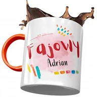 Kubki - Kubek Pomarańczowy dla Adriana Męża Kolegi Prezent z Nadrukiem ze Zdjęciem + Opakowanie na prezent (wzór 02) - miniaturka - grafika 1