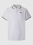 Koszulki męskie - Pepe Jeans Koszulka polo w kolorze białym - miniaturka - grafika 1