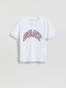 Koszulki dla chłopców - Reserved - T-shirt z nadrukiem - kremowy - miniaturka - grafika 1