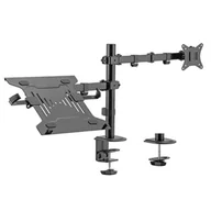 Uchwyty do monitorów - GEMBIRD BIURKOWE REGULOWANE RAMIĘ/UCHWYT Z RAMIENIEM NA MONITOR I PODSTAWKĄ NA NOTEBOOKA 17-32, 100X100MM, DO 9KG - miniaturka - grafika 1