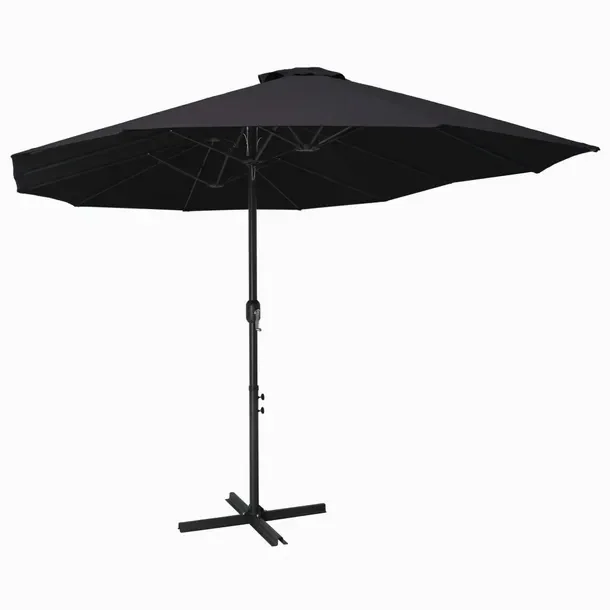 Podwójny parasol ogrodowy czarny 460 x 270 x 246 cm z mechanizmem korbkowy