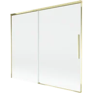 Parawany nawannowe - Mexen Rox parawan nawannowy 2-skrzydłowy rozsuwany 180 x 150 cm, transparent, złoty - 8C9-180-001-50-00 - miniaturka - grafika 1