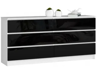 Nowoczesna komoda w połysku z szufladami biały + czarny K8-H66 - Komody Nowoczesna komoda w połysku z szufladami biały + czarny K8-H66 - Komody - miniaturka - grafika 1