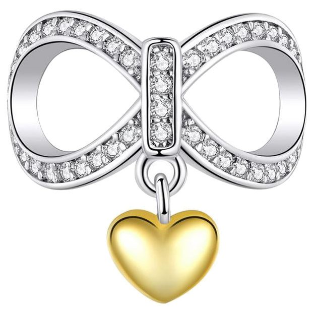 CHARMS NIESKOŃCZONOŚĆ srebro pr 925 serce zawieszka koralik