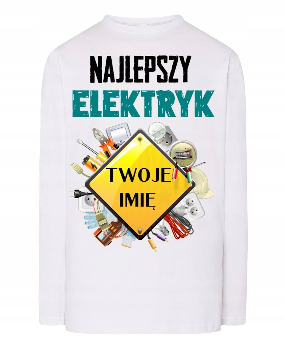 Longsleeve Najlepszy Elektryk Twoje Imię 5XL