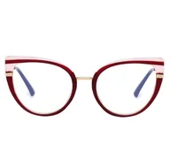 Okulary korekcyjne, oprawki, szkła - Okulary kocie do komputera damskie z filtrem BLUE Light zerówki 2582-3 - miniaturka - grafika 1