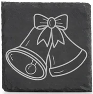 Ozdoby bożonarodzeniowe - Podkładki kamienne x4 pod Kubek Święta Boże Narodzenie Dzwoneczki PREZENT - miniaturka - grafika 1