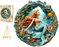 Puzzle - PUZZLE DREWNIANE DUŻE 280 ELEMENTÓW W DREWNIANYM PUDEŁKU MAŁA SYRENKA 3D - miniaturka - grafika 1