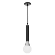 Lampy sufitowe - FOLINO W1 nowoczesna lampa wisząca czarna dodatki chrom klosz kula biała G9 - miniaturka - grafika 1