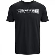 Koszulki męskie - Koszulka męska Under Armour Camo Chest Stripe SS czarna 1376830 001 - miniaturka - grafika 1