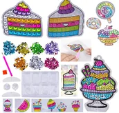 Dekoratorstwo - HAFT diamentowy BŁYSZCZĄCE OZDOBY naklejki zawieszki SŁODKOŚCI zabawki kreatywne plastyczne - miniaturka - grafika 1