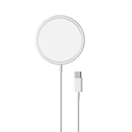 Ładowarki do telefonów - PURO Ładowarka indukcyjna Magnetic Charging Cable USB-C Magsafe 15W Biała - miniaturka - grafika 1