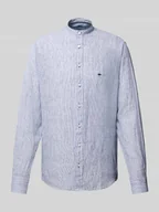 Koszule męskie - Koszula lniana o kroju slim fit ze stójką - miniaturka - grafika 1