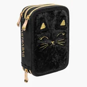 Piórniki - Piórnik potrójny z wyp Astrabag Fluffy Kitty Black - miniaturka - grafika 1