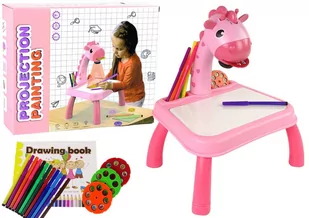 Tablica Projektor Rzutnik Do Nauki Rysowania Dinozaur Różowy Import LEANToys - Tablice dla dzieci - miniaturka - grafika 1